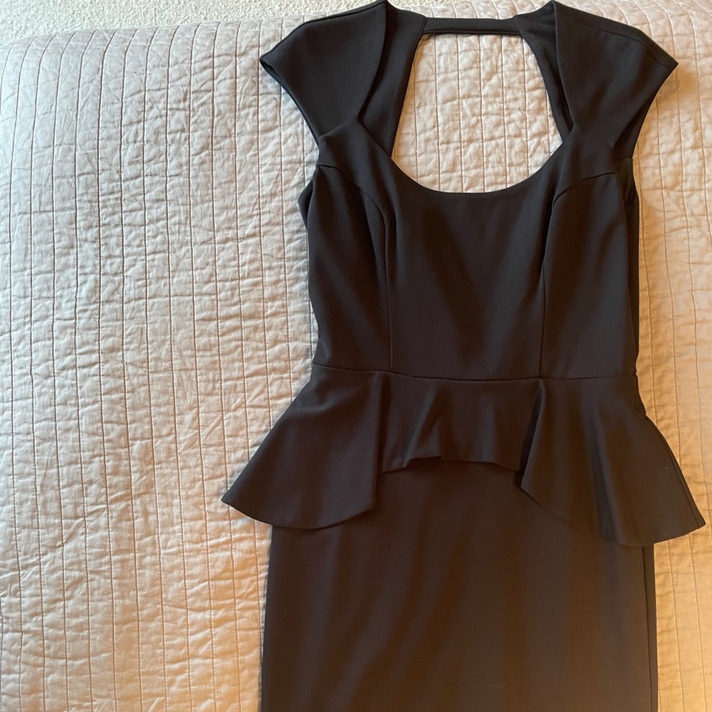 Bebe short black dress with capped sleeves